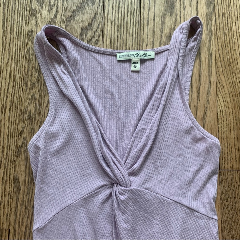 Express Lilac Ribbed Bodysuit - Picture 2 of 6